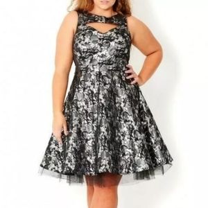 CITY CHIC Silver Metallic dress